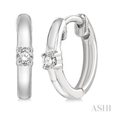 1/10 Ctw Petite Single Round Cut Diamond Fashion Huggies in 10K White Gold