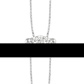 3.8 MM Round Cut Sapphire and 1/3 Ctw Lovebright Precious Pendant in 14K White Gold with Chain