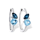 14KT Gold Blue Topaz Earrings