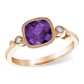 14KT Gold Ladies Amethyst Fashion Ring