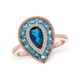 14KT Gold Ladies Blue Topaz Fashion Ring