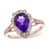 14KT Gold Ladies Amethyst Fashion Ring