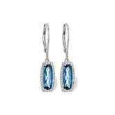 14KT Gold Blue Topaz Earrings