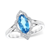 14KT Gold Ladies Blue Topaz Fashion Ring