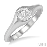 1/6 Ctw Round Shape Lovebright Diamond Ring in 14K White Gold