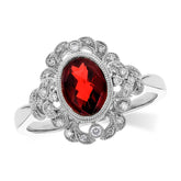 14KT Gold Ladies Garnet Fashion Ring
