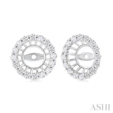 5/8 Ctw Round Cut Diamond 6MM Round Earrings Jacket in 14K White Gold