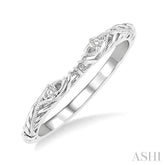 1/50 Ctw Round Cut Diamond Wedding Band in 14K White Gold