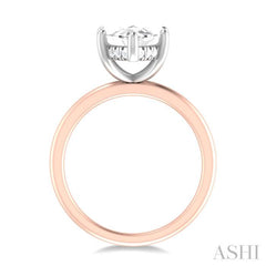 1/10 ctw Marquise Shape Round Cut Diamond Semi Mount Engagement Ring in 14K Rose and White Gold