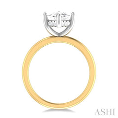 1/10 ctw Marquise Shape Round Cut Diamond Semi Mount Engagement Ring in 14K Yellow and White Gold