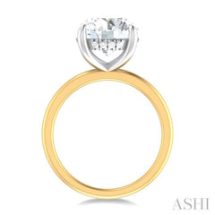 1/10 ctw Circular Shape Round Cut Diamond Semi Mount Engagement Ring in 14K Yellow and White Gold