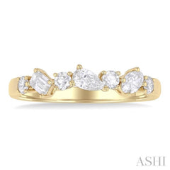 5/8 ctw Mixed Shape Diamond Cut Fashion Band in 14K Yellow Gold