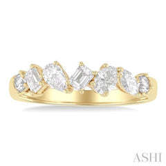3/4 ctw Mixed Cut Diamond Fashion Band in 14K Yellow Gold