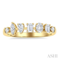 5/8 ctw Mixed Cut Diamond Fashion Band in 14K Yellow Gold
