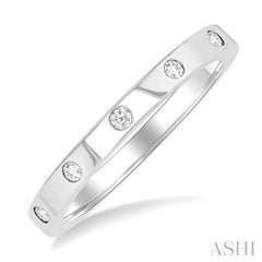 1/10 ctw Flush Bezel Set Diamond Fashion Band in 10K White Gold