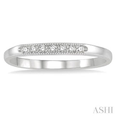 1/10 ctw 7 Stone Round Cut Diamond Wedding Band in 14K White Gold