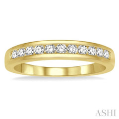 1/3 ctw Channel Set 11 Stone Round Cut Diamond Wedding Band in 14K Yellow Gold