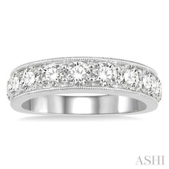 2 ctw Round Cut Diamond Wedding Band in 14K White Gold
