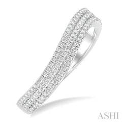 1/3 ctw Curvy Triple Row Round Cut Diamond Fashion Band in 10K White Gold