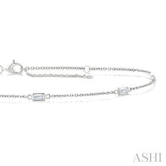 1/4 Ctw Baguette Cut Diamond Station Bracelet in 14K White Gold