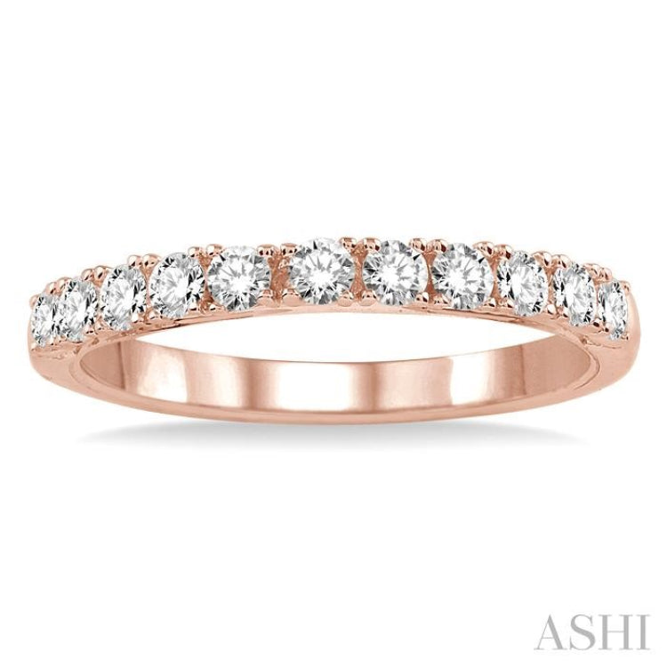 1/2 ctw Round Cut Diamond Wedding Band in 14K Rose Gold