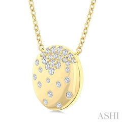 1/5 Ctw Round Cut Diamond Circle Mosaic Fashion Pendant With Chain in 10K Yellow Gold