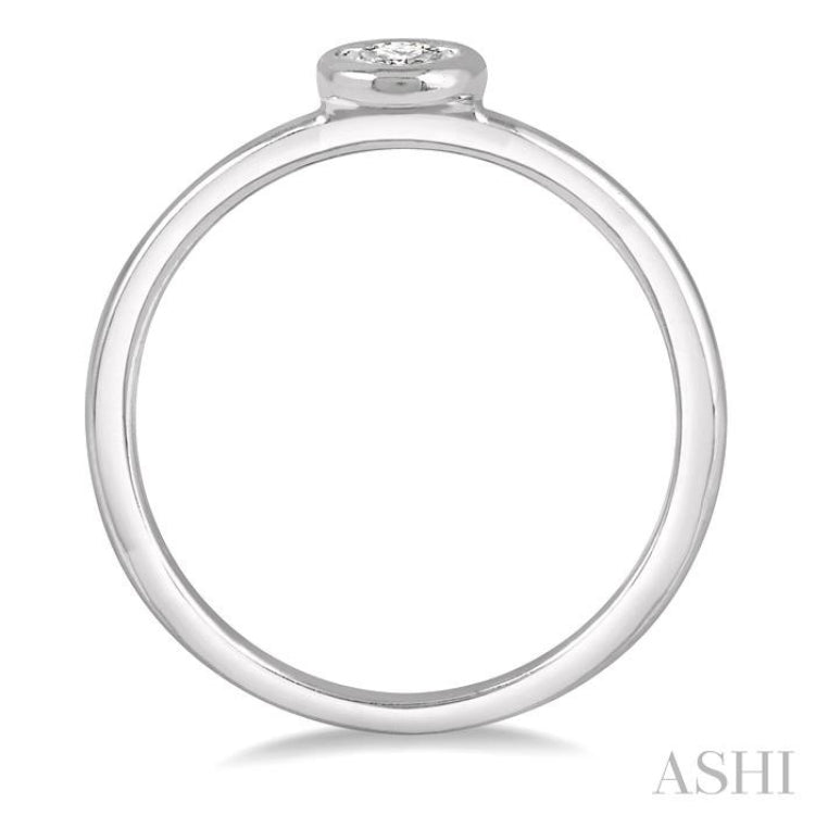 1/50 Ctw Oval Shape Round Cut Diamond Promise Ring in 10K White Gold