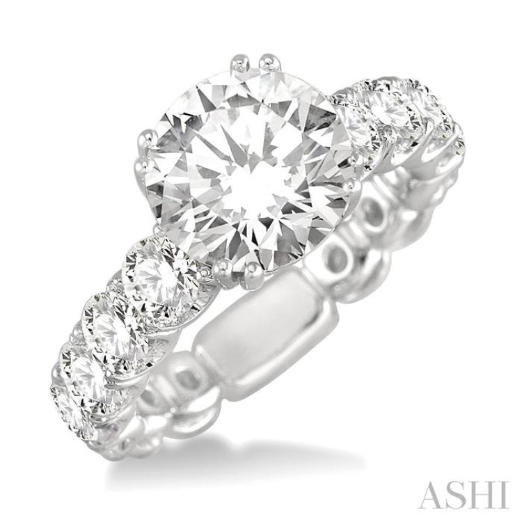 2 Ctw Diamond Semi-Mount Engagement Ring in 14K White Gold