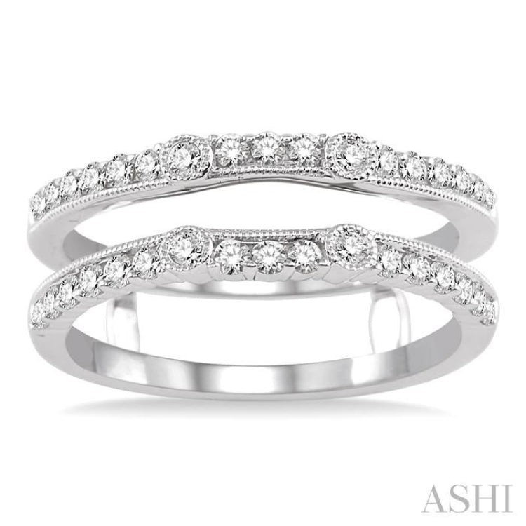 1/2 Ctw Round Cut Diamond Insert Ring in 14K White Gold