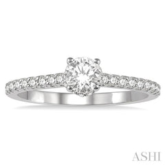 1/5 Ctw Round Cut Diamond Semi-Mount Engagement Ring in 14K White Gold