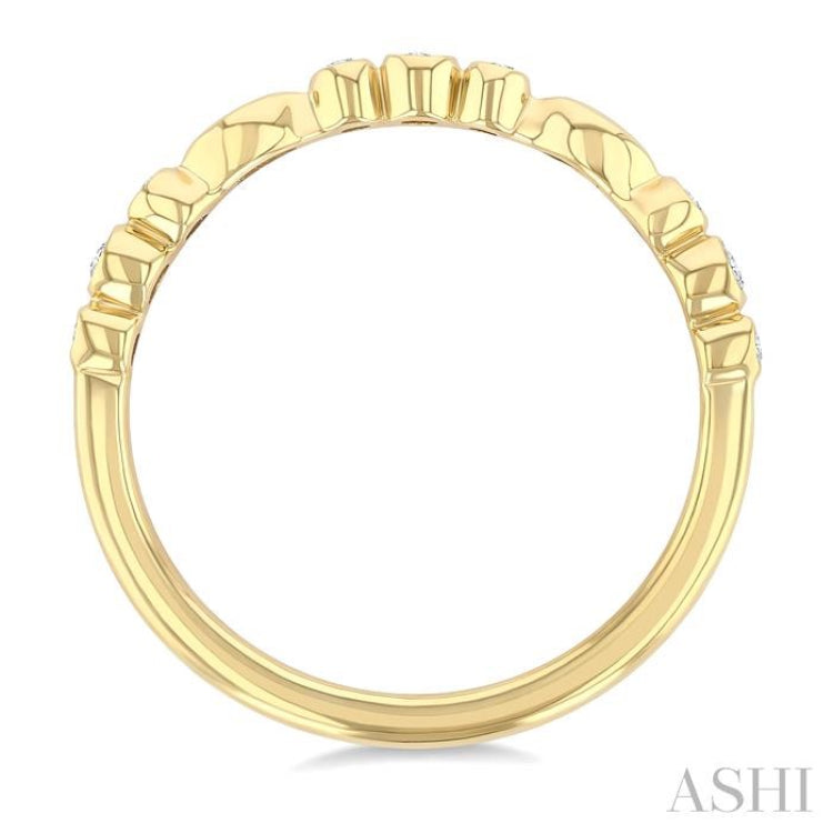 1/10 Ctw Round Cut Diamond Stackable Band in 10K Yellow Gold
