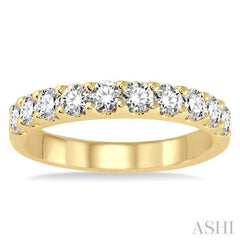 1 Ctw Round Cut Diamond Wedding Band in 14K Yellow Gold
