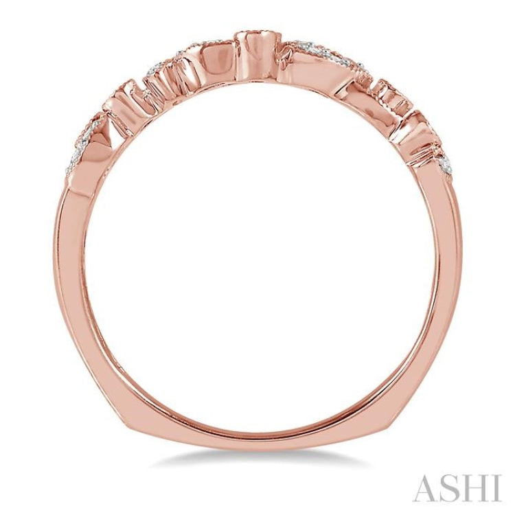 1/6 Ctw Round Cut Diamond Wedding Band in 14K Rose Gold