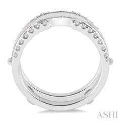 1/2 Ctw Round Cut Diamond Insert Ring in 14K White Gold