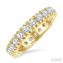 2 Ctw Round Cut Diamond Eternity Wedding Band in 14K Yellow Gold