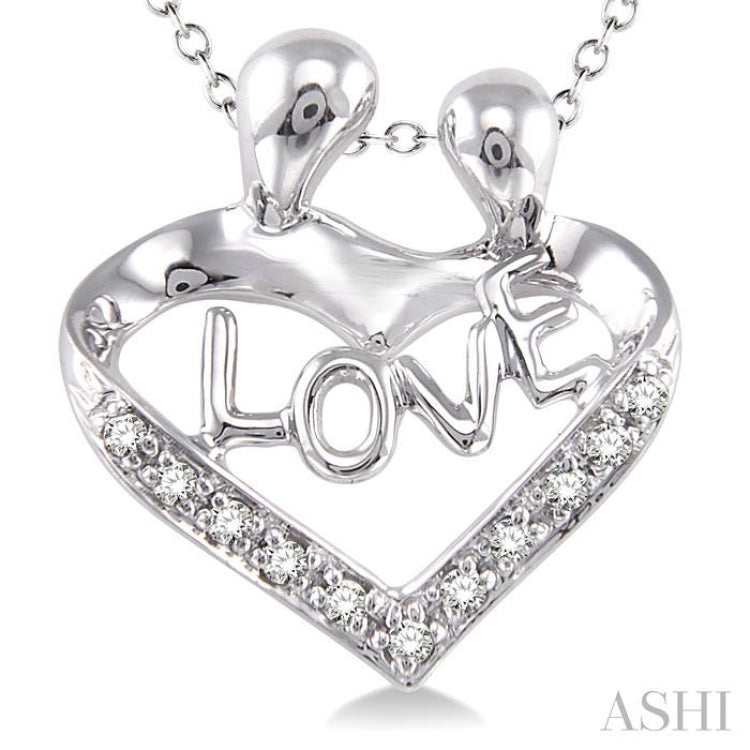 1/20 Ctw Single Cut Diamond Child & Mom Pendant in Sterling Silver with Chain