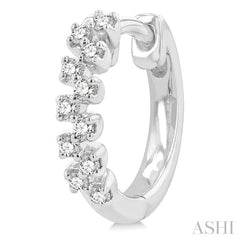 1/5 Ctw Petite Zigzag Layout Round Cut Diamond Fashion Huggies in 10K White Gold