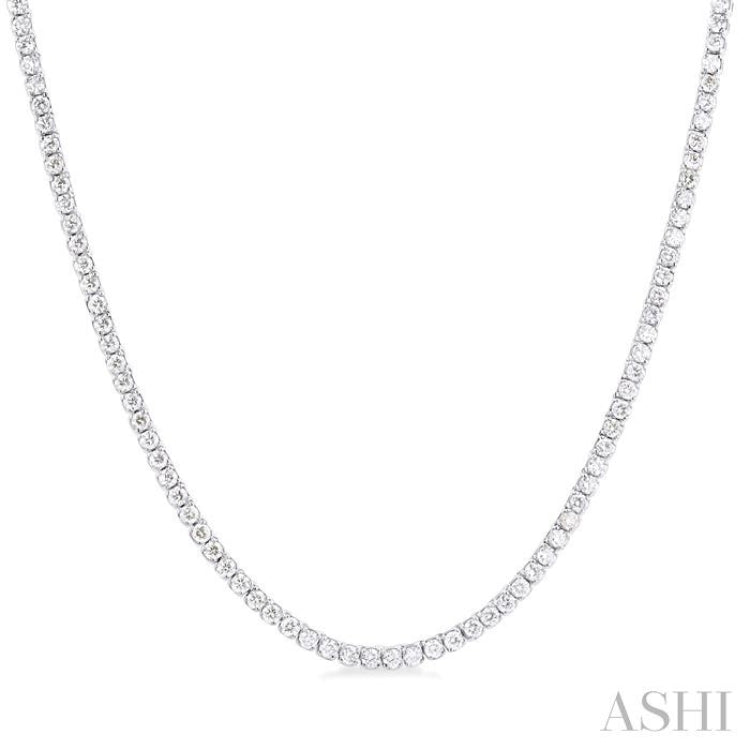 2 5/8 Ctw Round Cut Diamond Paperclip Chain Tennis Necklace in 14K White Gold