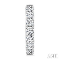 1 1/2 Ctw Round Cut Diamond Hoop Earrings in 14K White gold