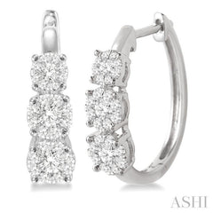 3/4 Ctw Diamond Lovebright Earrings in 14K White Gold
