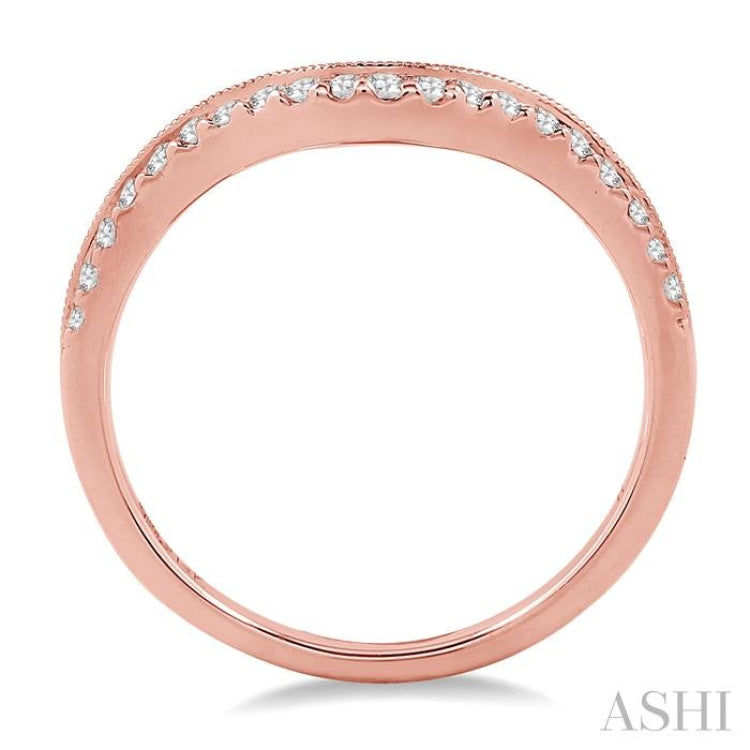 1/5 Ctw Round Cut Diamond Wedding Band in 14K Rose Gold