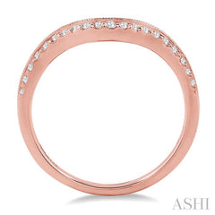 1/5 Ctw Round Cut Diamond Wedding Band in 14K Rose Gold