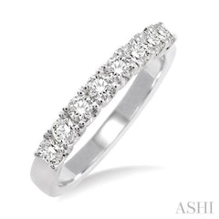 5/8 Ctw Round Cut Diamond Wedding Band in 14K White Gold