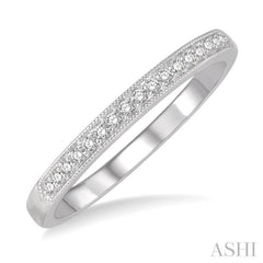 1/8 Ctw Round Cut Diamond Wedding Band in 14K White Gold