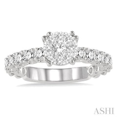 1 Ctw Diamond Lovebright Ring in 14K White Gold