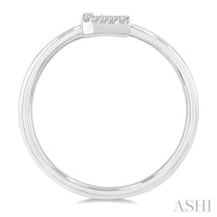 1/20 Ctw Initial 'L' Round Cut Diamond Fashion Ring in 10K White Gold