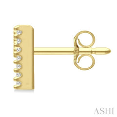 1/8 Ctw Initial 'M' Single Cut Diamond Earrings in 10K Yellow Gold