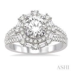 3/4 Ctw Diamond Semi-Mount Engagement Ring in 14K White Gold