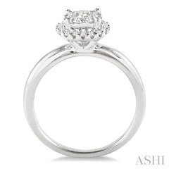 1/3 Ctw Lovebright Round Cut Diamond Engagement Ring in 14K White Gold