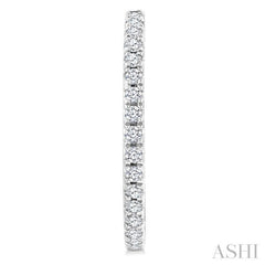 1/3 Ctw French Pave Set Round Cut Diamond Fashion Half Hoop Earrings in 14K White Gold